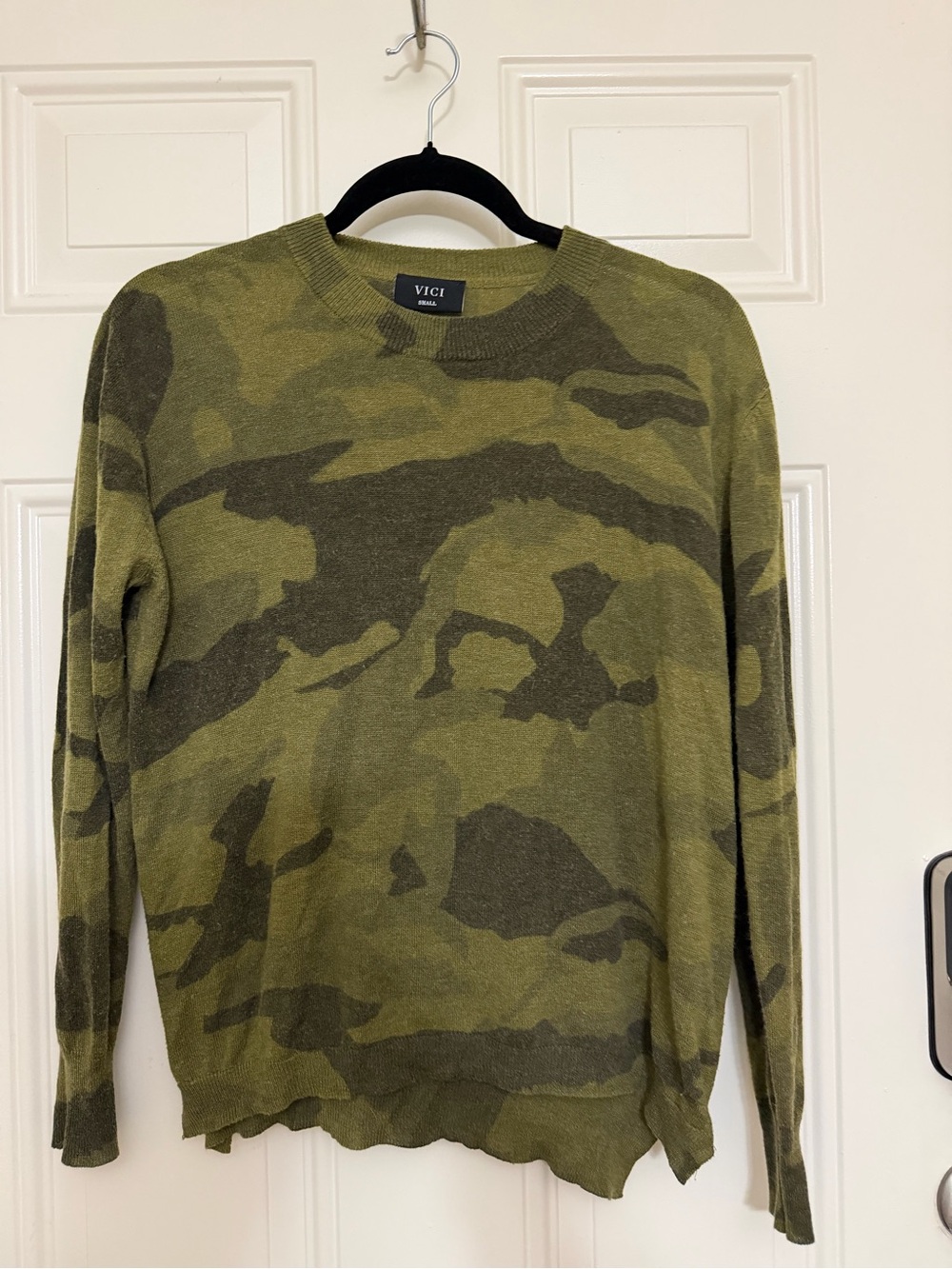 VICI Olive & Dark Green Camo Crewneck Sweater